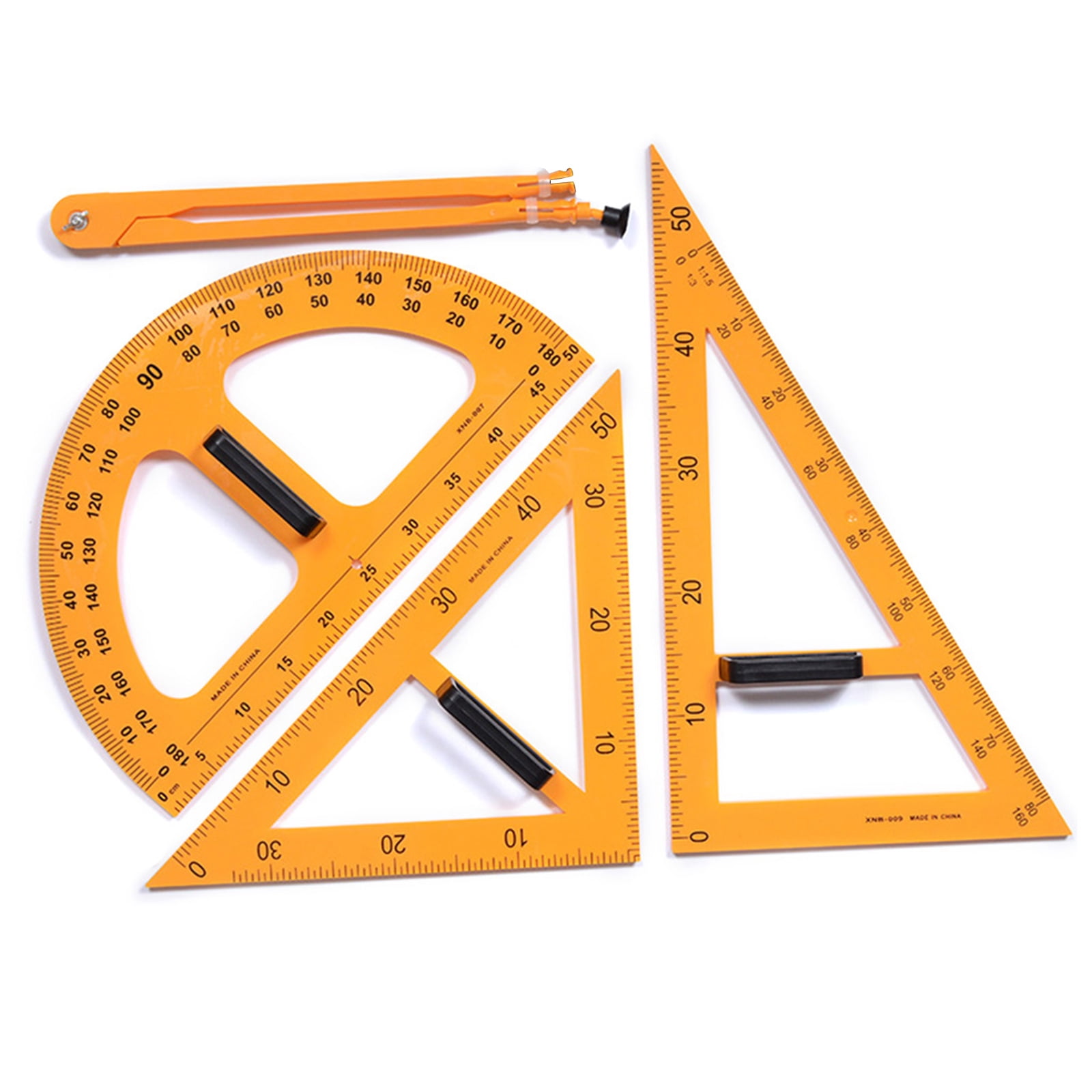 HEMLBOYW 4 Pcs Geometry ulers Set Classroom Whiteboard Geometry Set with Compass es ulers for School Teachers