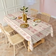 thumbnail image 6 of Pink Geometric Striped Pattern Rectangle Tablecloth 60"x102",Waterproof Polyester Rectangle Table Cloth, Wipeable Spillproof Polyester Tablecloth for Dining, Camping, Indoor and Outdoor, 6 of 6