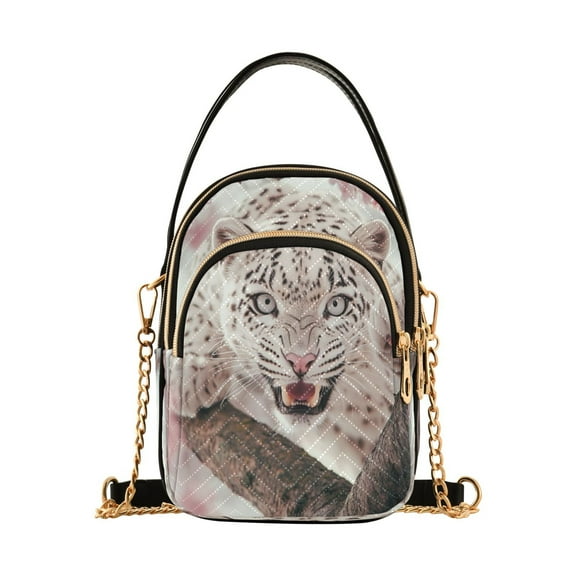 DIXRUYEE Cross Body Fashion Shoulder Waist Purse Bags Snow Leopard in Bloom Pocket Handbags