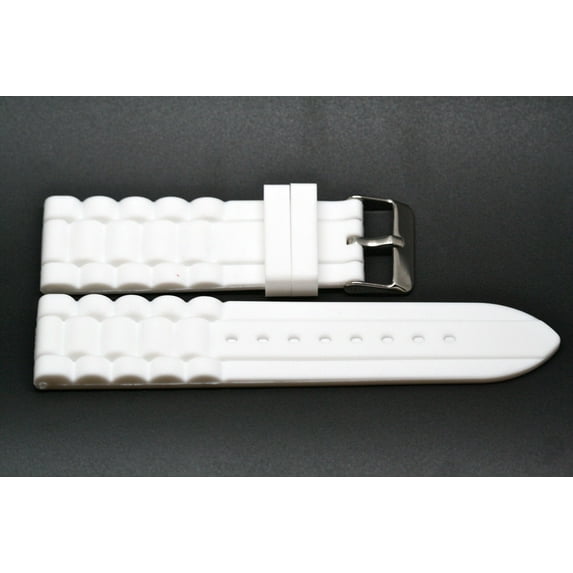22MM WHITE RUBBER WATERPROOF SPORT DIVER WATCH BAND STRAP FITS FOSSIL