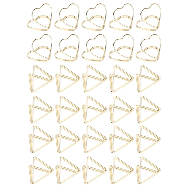 30 clips de papel lindos triangulares en forma de corazón de metal a prueba de óxido para la escuela, oficina, familia