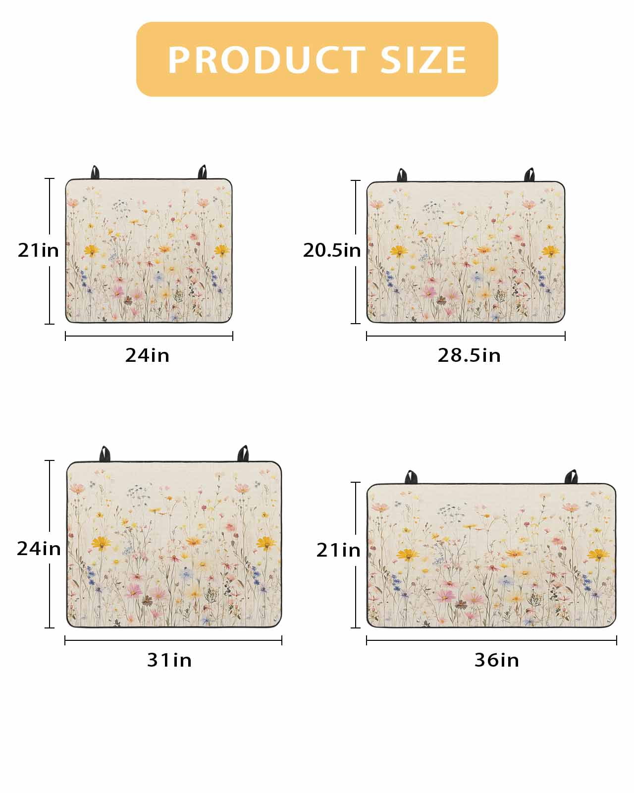 nqOlkjepod Large Induction Cooktop Protector Mat 24"x21", Wildflowers Blossom Stove Top Covers for Electric Stove, Spring Rustic Retro Botanical Stove Burner Cover Mats, Glass Top Stove Cover