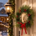 thumbnail image 4 of Fmbmuo Christmas Decor Wreath Decoration Artificial Bow Pine Branches and Berries Door Hanging Wall Ornament 45cm Ornaments,Green, 4 of 5