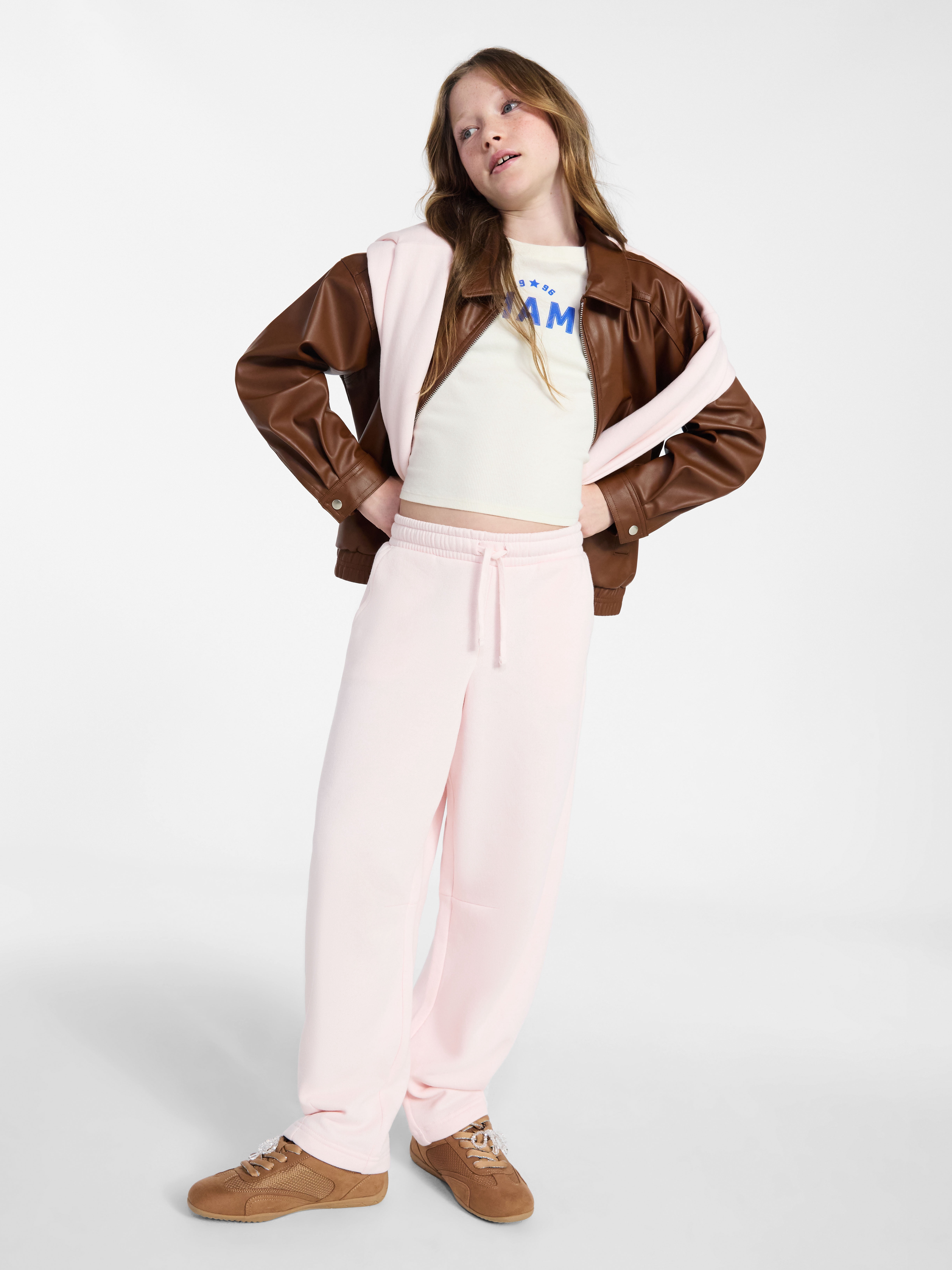 Weekend Academy Girls Fleece Barrel Pants, Sizes 4-18