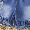 thumbnail image 6 of Bigetiay Girls Summer Denim Shortpants with Bow Tie Strappy Tank Top Casual Two Piece Outfit for Warm Weather, Size 3-4 Years, 6 of 8