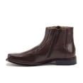 thumbnail image 4 of Jazamé Men's 38912 Leather Lined Ankle High Moto Zipped Chelsea Dress Boots, Chocolate, 7.5, 4 of 4