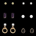 thumbnail image 2 of Conjunto de pendientes redondos con forma de gota de agua para mujer y niña, accesorio de joyería con decoración de diamantes de imitación, 2 of 8