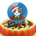 thumbnail image 5 of Acrylic Merry Christmas Cute Kawaii Cat Kitten Cake Topper Party Decoration for Wedding Anniversary Birthday Graduation, 5 of 6