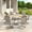 Cream-Cream, variant on Vicllax 5-Piece Outdoor Patio Dining Table Set, Metal, 4 Padded Swivel Chairs with Textilene Fabric