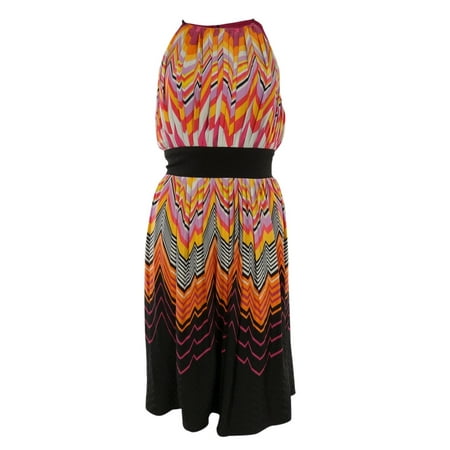 Maggy London Chiffon Dress - Maggy London Women's Brazil Inspired Chevron Jersey Dress (8, Black/Purple)