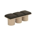 thumbnail image 5 of Meridian Furniture Pavilion Brown Boucle Fabric Bench, 5 of 7