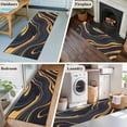 thumbnail image 6 of Runner Rugs 2x6 Ft, Blue Yellow Ripple Non Slip Area Rugs for Kitchen Bedroom Entryway, Fluid Modern Abstract Art Washable Carpet Runner Rug Floor Mats for Bedroom Home Decor, 6 of 9