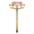 thumbnail image 3 of 2.27 ct Oval Cut Simulated Pink Diamond Solitaire with Accents Engagement Ring for Women in 18K Yellow Gold, 3 of 5