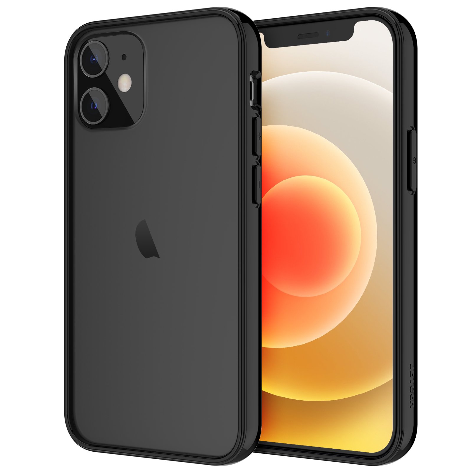 Case for iPhone 12 Mini 5.4-Inch, Shockproof Bumper Cover, Anti-Scratch Clear Back, Black
