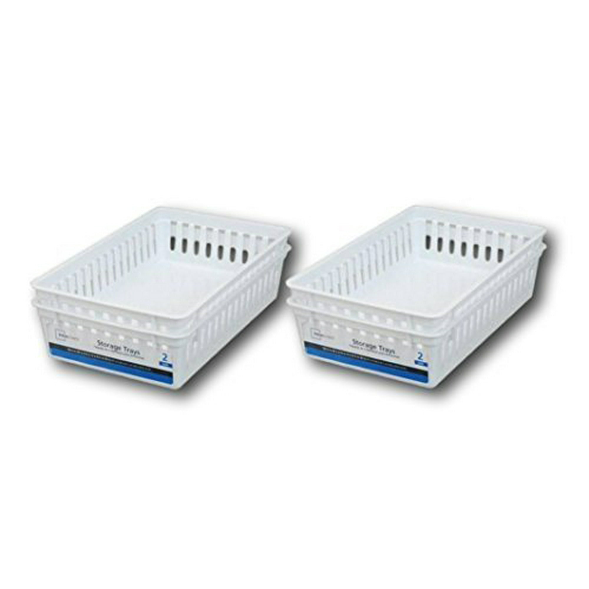 Plastic Rectangular Storage Trays Baskets Organization Bundle Set Of 4