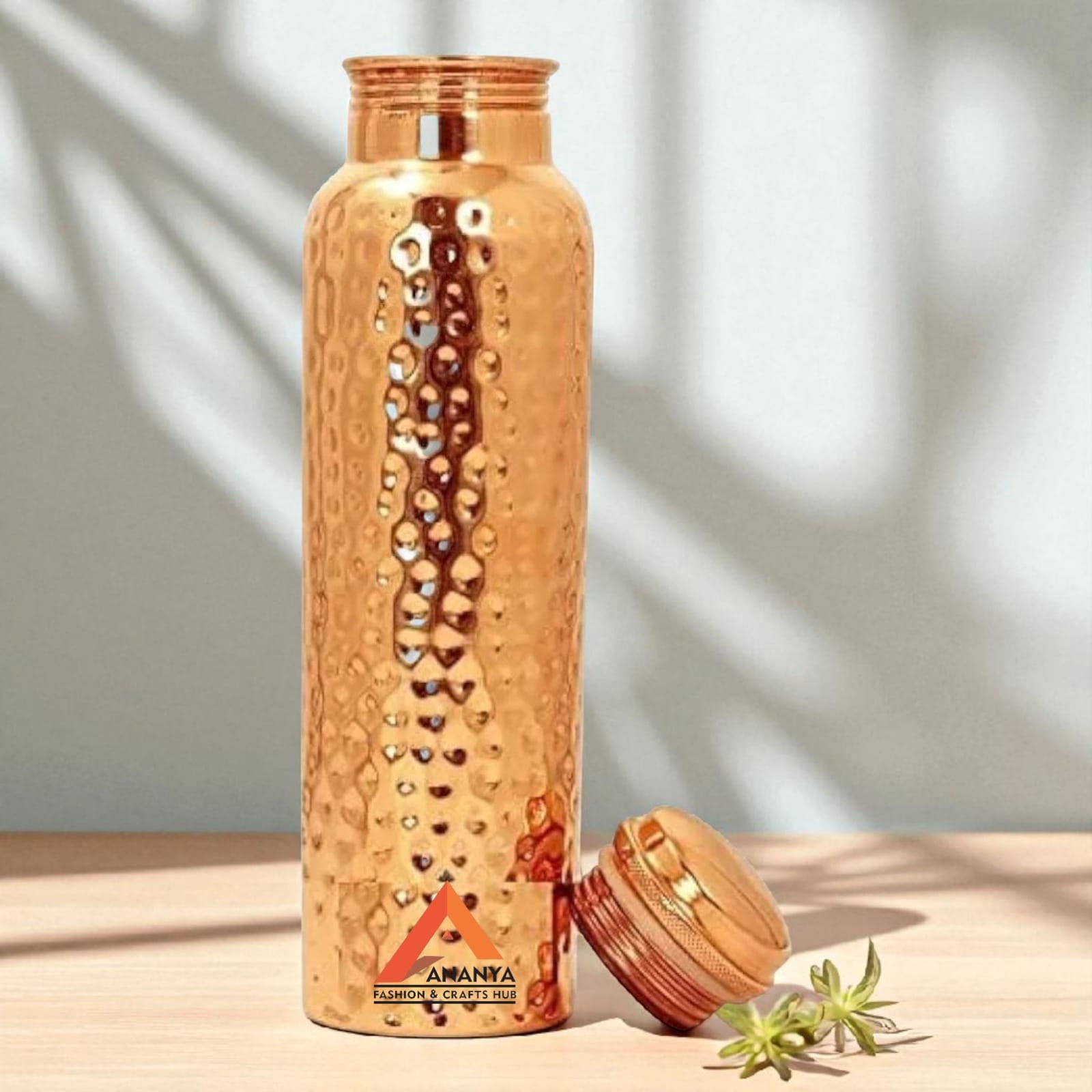 Pure Copper 1500 ml Handmade Water Pitcher Jug with Tumbler 300 ml & Bottle 950 ml for Health Benefits