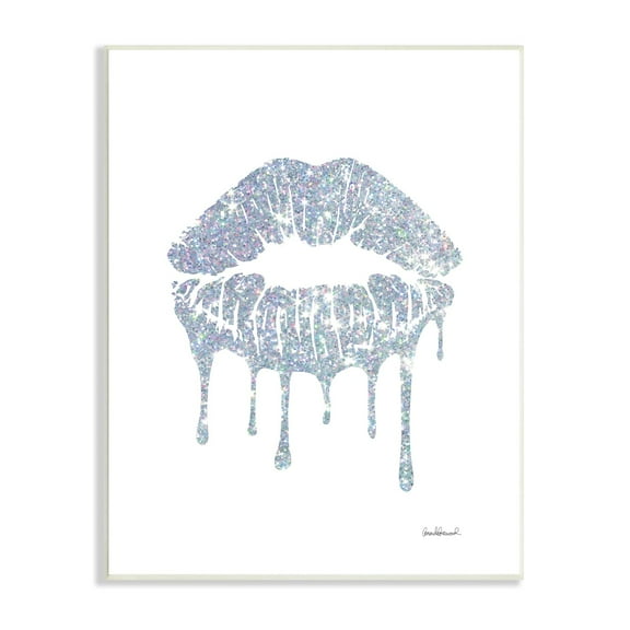 Stupell Industries Glam Shimmer Lip Pucker Kiss Minimal Cool Tones, 10 x 15, Design by Amanda Greenwood