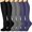 Black ,Gray, Navy, variant on 6 Pairs Copper Compression Socks for Women & Men Circulation 15-20 mmHg - Better Blood Flow, Swelling , Best Support for Medical, Running, Nursing