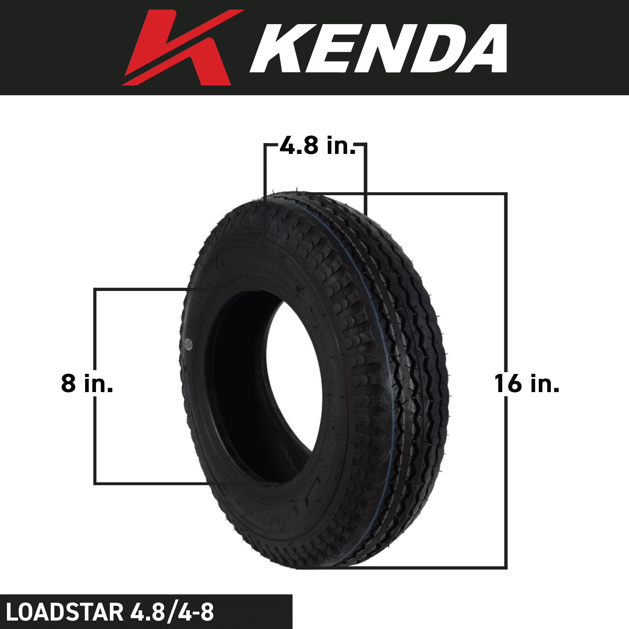 Kenda Load Star 2 Ply Bias Utility Tubeless Trailer Wheel Tires