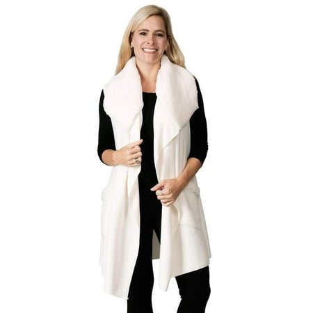 Therma Fit Fleece Top - Le Moda Women’s Sherpa Trimmed Fleece Vest Winter Collection | One Size Fits All