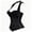 Black, variant on Women Plus Size Vintage Jacquard Overbust Corset Top, Ruffle Lace Trim Spaghetti Strap Front Button Waist Defining Bustier with Back Lace Up Closure