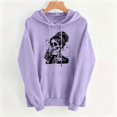 thumbnail image 4 of Molidfa Womens Line Art Skull Hoodie Cool Graphic Oversized Halloween Sweatshirt, 4 of 5