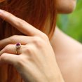 thumbnail image 4 of Gem Stone King 18K Yellow Gold Plated Silver Engagement Ring Created Ruby and Moissanite (1.79 Cttw) (Size 7), 4 of 4