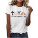 thumbnail image 1 of Mujeres Manga Corta de Verano Tops Pascua Impresa Cuello Redondo, Blusa de Moda Casual para la Primavera, 1 of 4