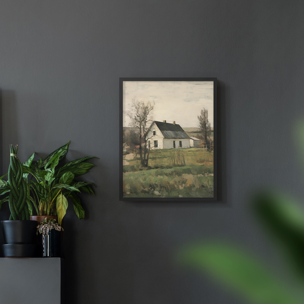 Vintage Landscape XI - 14in. x 11in. Vintage Framed Print in Black Wood Frame