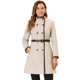 thumbnail image 1 of INSPIRE CHIC Abrigo largo con cinturón de invierno y cuello alto cruzado para mujer Beige L, 1 of 5