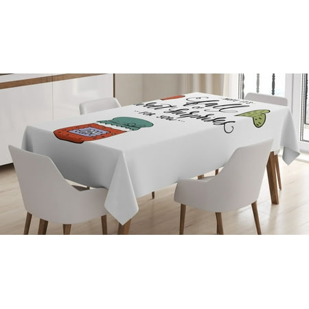 

Hope Tablecloth Hand Drawn Jam in a Jar Brush Lettering with Romantic Hearts Hope is Sweet Surprises Rectangular Table Cover for Dining Room Kitchen 52 X 70 Inches Multicolor by Ambesonne
