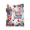 thumbnail image 2 of Twfbrm 4th of July Patriotic Throw Blanket, American Flag and Flowers Pattern Flannel Blankets, Soft and Lightweight Independence Day Decorative Blankets for Couch, Sofa, Bed, Car, Chair, 2 of 9