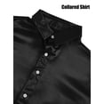 thumbnail image 6 of Spencer Mens Long Sleeve Plain Shirts Casual Dress Shirts Button Down Male Satin Blouses for Wedding Party Formal Business, Size S-2XL, 6 of 8