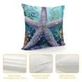 thumbnail image 4 of Orinice Pack of  Starfish Beach Decor Throw Pillow Covers, Soft Coastal Beach Ocean Square Cushion Case Set for Couch Sofa Bedroom Living Room, Ocean Marine Plants Pillow Cases Pillowcases White, 4 of 5