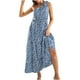 thumbnail image 4 of Vestido largo de playa para mujer, bohemio, de verano, con un hombro, sin mangas, con cordones, fluido, escalonado, para fiesta, playa Pompotops  ghjkhdj4082, 4 of 9