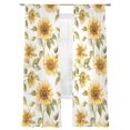 thumbnail image 6 of Summer Sunflowers Sheer Curtains for Living Room Bedroom Pastoral Farm Floral Watercolor Sheer Curtains 96 Inch Long 2 Panels Set Light Filtering Curtain Window Treatments Drapes for Dining Room, 6 of 6