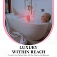 thumbnail image 7 of SereneLife Bubble Bath Mat – Portable Spa with Adjustable Intensity, Waterproof LED Light, Pillow & Remote Control for Ultimate Relaxation (Pink), 7 of 7