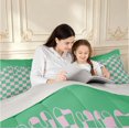 thumbnail image 4 of Manfei Contemporary Grid Queen Comforter Set,Checkered Art Comforter Sets Queen,Green Pink,Light Gray Reversible,3 Pieces,1 Comforter and 2 Pillowcases,3 Pieces,1 Comforter and 2 Pillowcases, 4 of 7