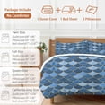 thumbnail image 6 of Blue Fish Scales Bedding Duvet Cover Set Full Size 4 Pieces Ombre Fish Tail Abstract Art Vintage Bedding Set with Zipper Closure, 1 Comforter Cover 86x86 Inches 1 Flat Sheet & 2 Pillow Cases, 6 of 7