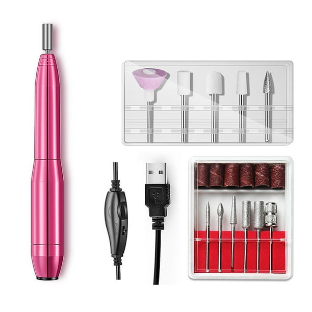 Lima de uñas para el hogar con USB para amortiguación de uñas, herramienta para manicura y pedicura, pulidora A