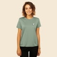 thumbnail image 3 of Dalix Ghost Embroidered Soft Cotton Short Sleeve T Shirt Womens in Sage M Medium, 3 of 5