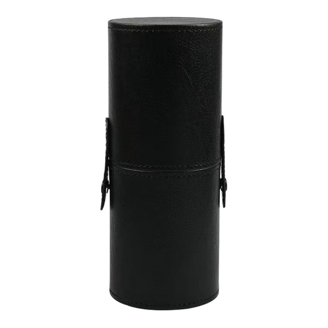 Cubo portátil de cuero de almacenamiento de brochas de maquillaje de pu con hebilla oculta de cuatro colores
