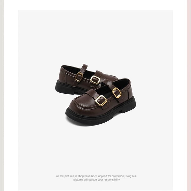 Zapatos de cuero para niñas, primavera y otoño, retro, ligeros, de suela suave, zapatos de princesa de cuero suave, zapatos de rendimiento