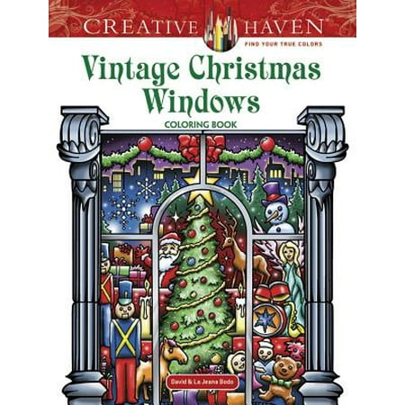 Creative Haven Vintage Christmas Windows Coloring