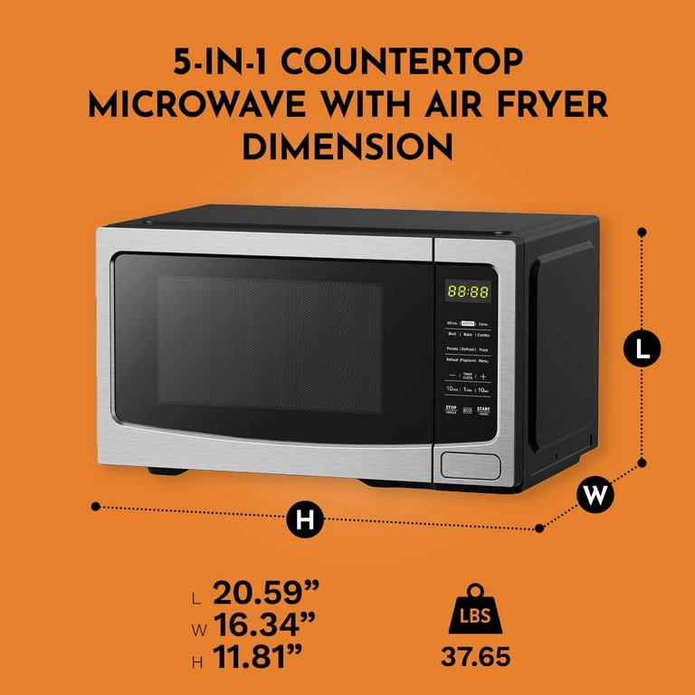 Black and Decker 5-In-1 Countertop Microwave with Air Fryer