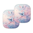 thumbnail image 3 of Garronmavis Blue Butterfly Cherry Blossom Car Windshield Sun Shade Foldable Front Window Sun Blocker Sunshade 2pcs/set Car Sun Visor Sunlight Protector, 3 of 5