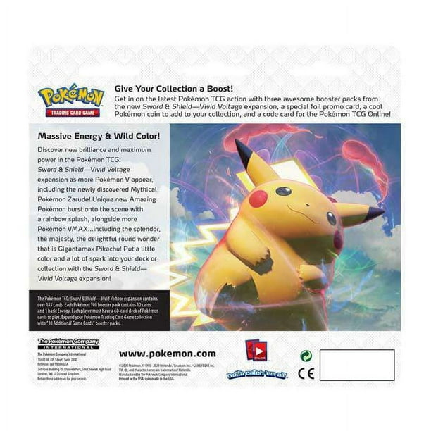 pokemon vivid voltage card set TCG Single Booster Pack : Toys & Games Pikachu VMAX Vivid Voltage Booster Pack Art