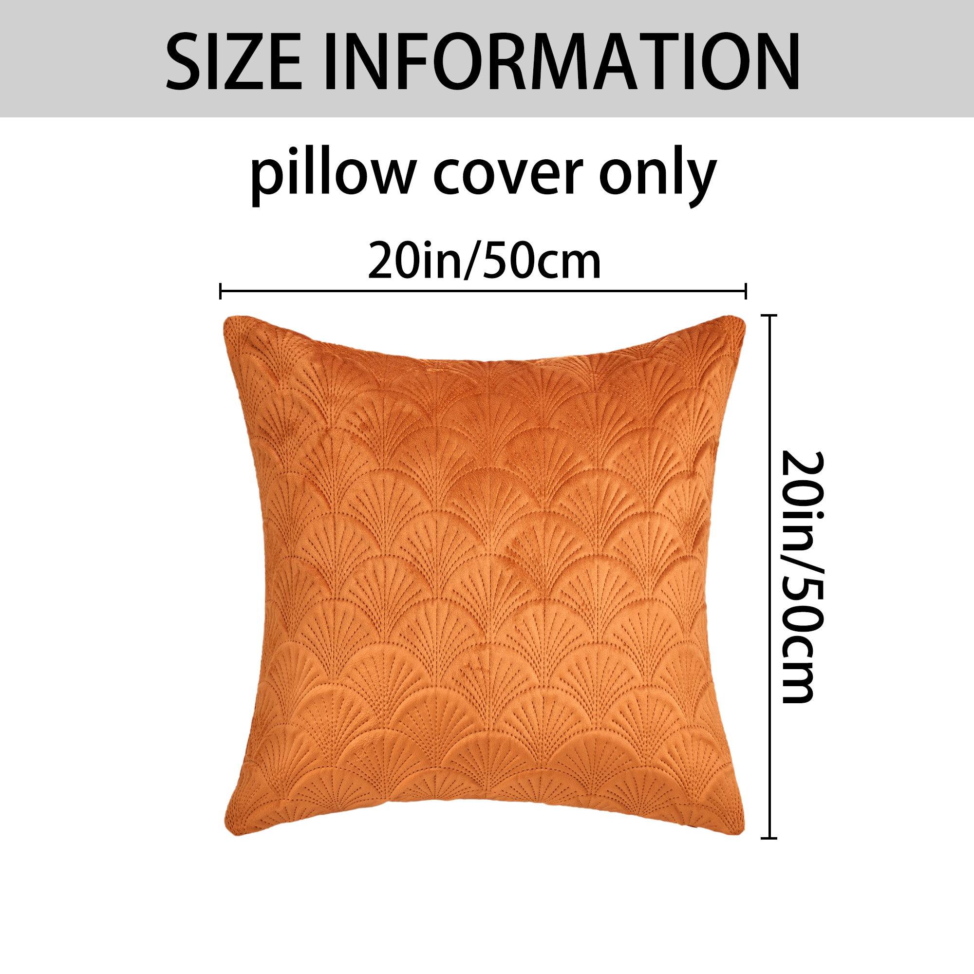 Unique Bargains Pack of 2 Velvet Solid Throw Pillow Covers 20" x 20" Orange