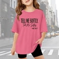 thumbnail image 2 of Stylish Graphic Letter Print Tee Shirts for Girls, Casual Comfortable Blend, 3-Packs, Short Sleeve Crew Neck Summer Tees, 2 of 4