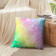 thumbnail image 3 of LALILO Throw Pillow Covers Glitter Rainbow Sky Pastel Color Bright Mermaid Sparkle Unicorn Colorful Backdrop Set of 2 Square 18 x 18 Inch Pillowcase, 3 of 5